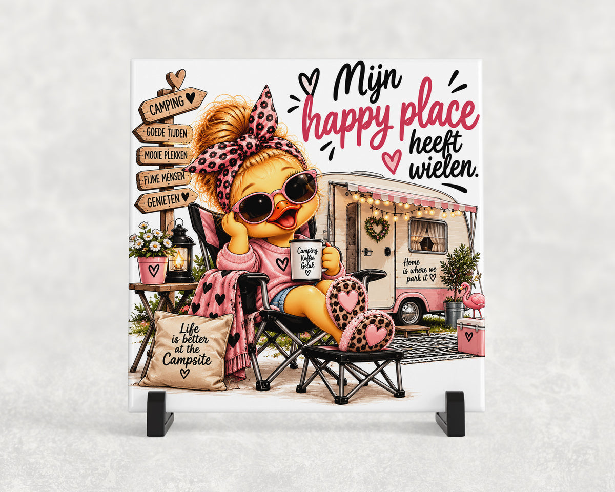 Tegeltje | Mijn happy place heeft wielen