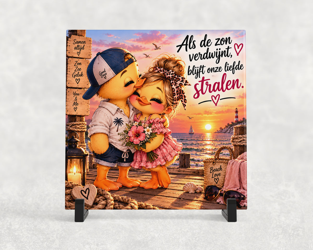 Tegeltje | Als de zon verdwijnt, blijft onze liefde stralen