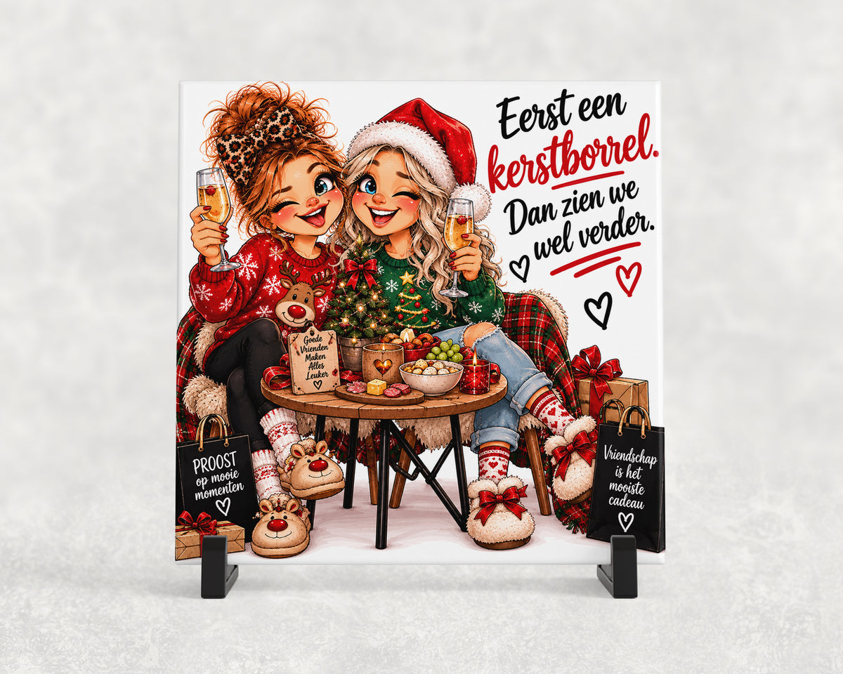 Tegeltje | Eerst een kerstborrel, dan zien we wel verder