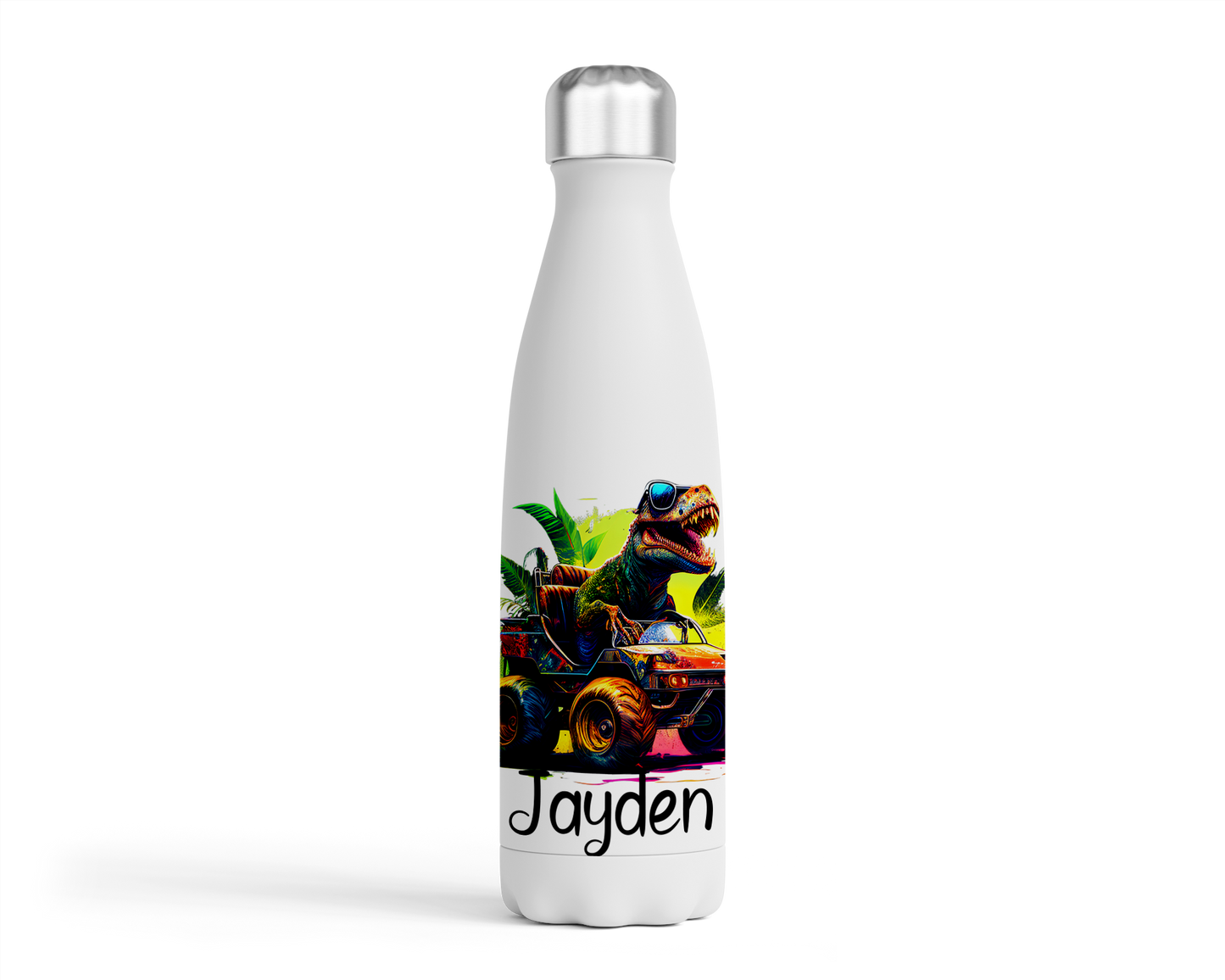 Drinkfles met naam | Dino op monstertruck