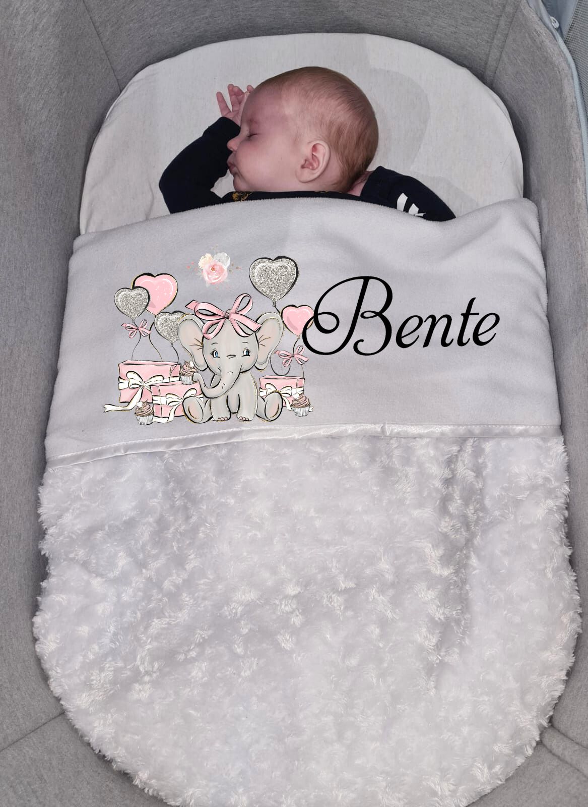 Babydeken | Olifantje roze