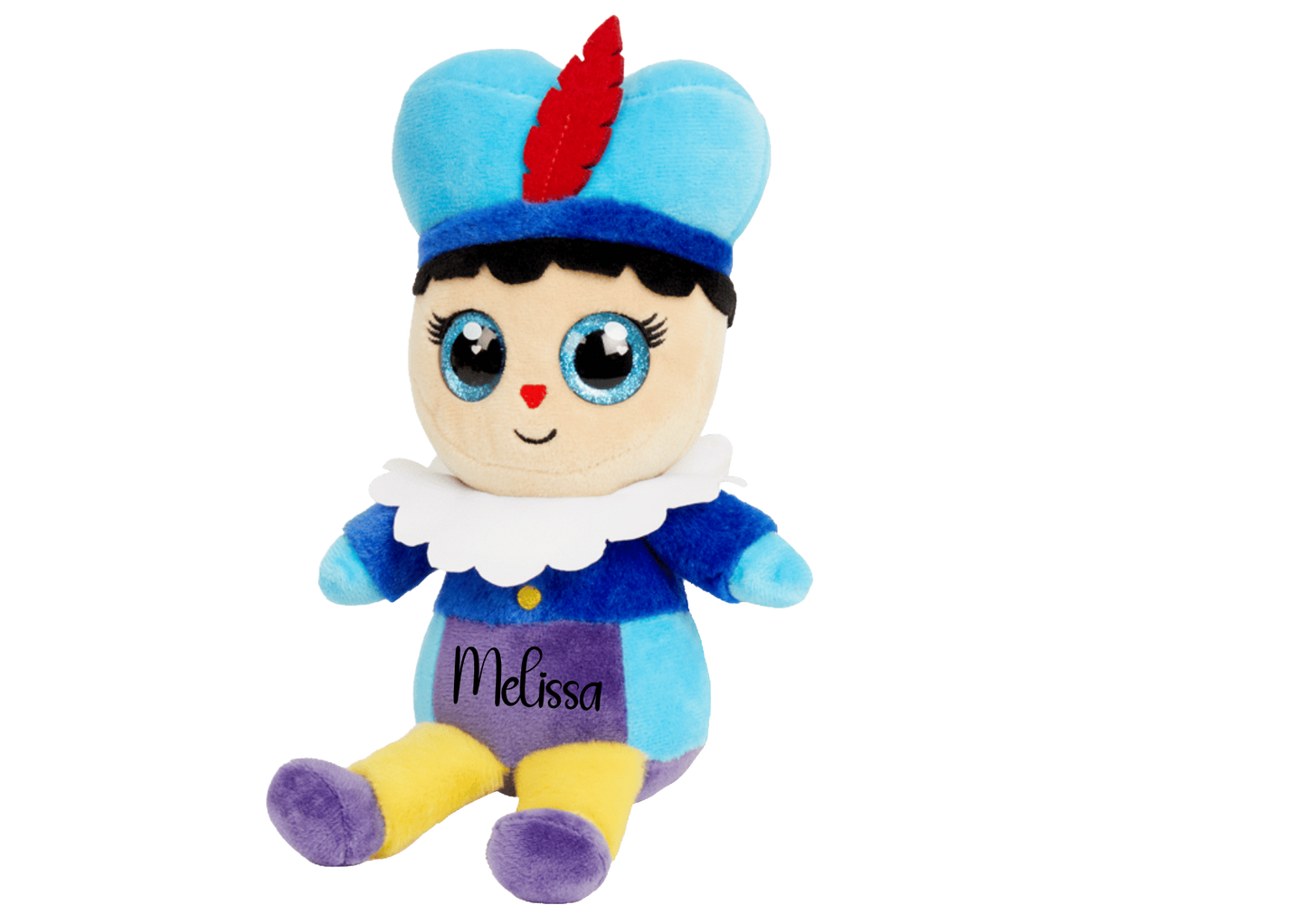 Pieten knuffel met naam | Blauw