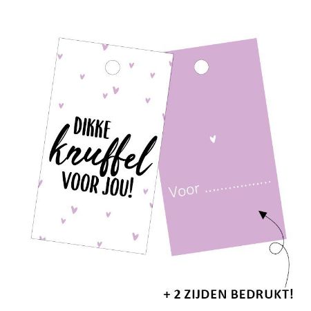 Cadeaulabel - Dikke knuffel voor jou! / Voor: ... - 40x70mm