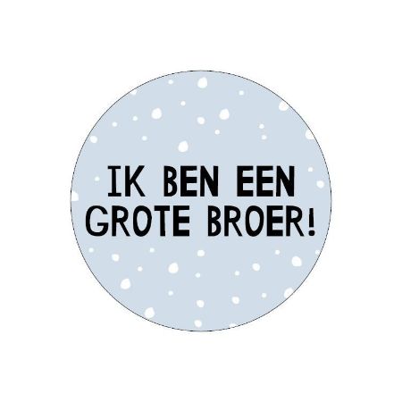 Sticker rond 40mm - Ik ben een grote broer blauw