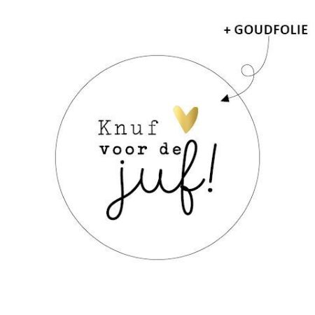 Sticker rond 40mm - Knuf voor de juf