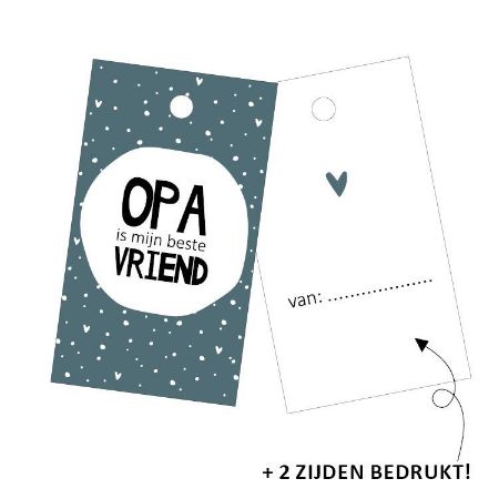 Cadeaulabel - Opa is mijn beste vriend - 40x70mm