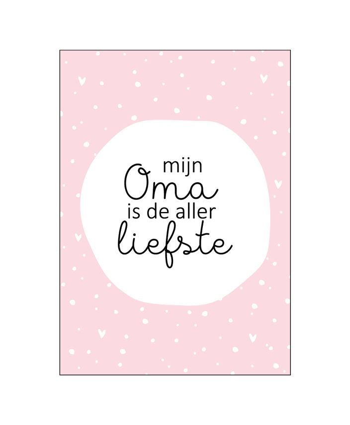 Wenskaart | Mijn oma is de allerliefste