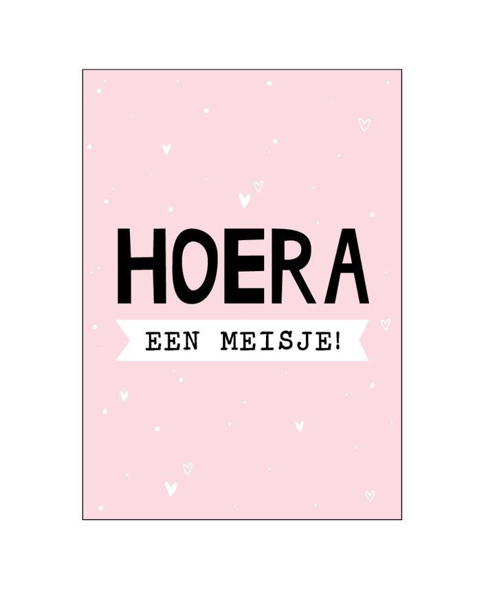 Wenskaart | Hoera een meisje