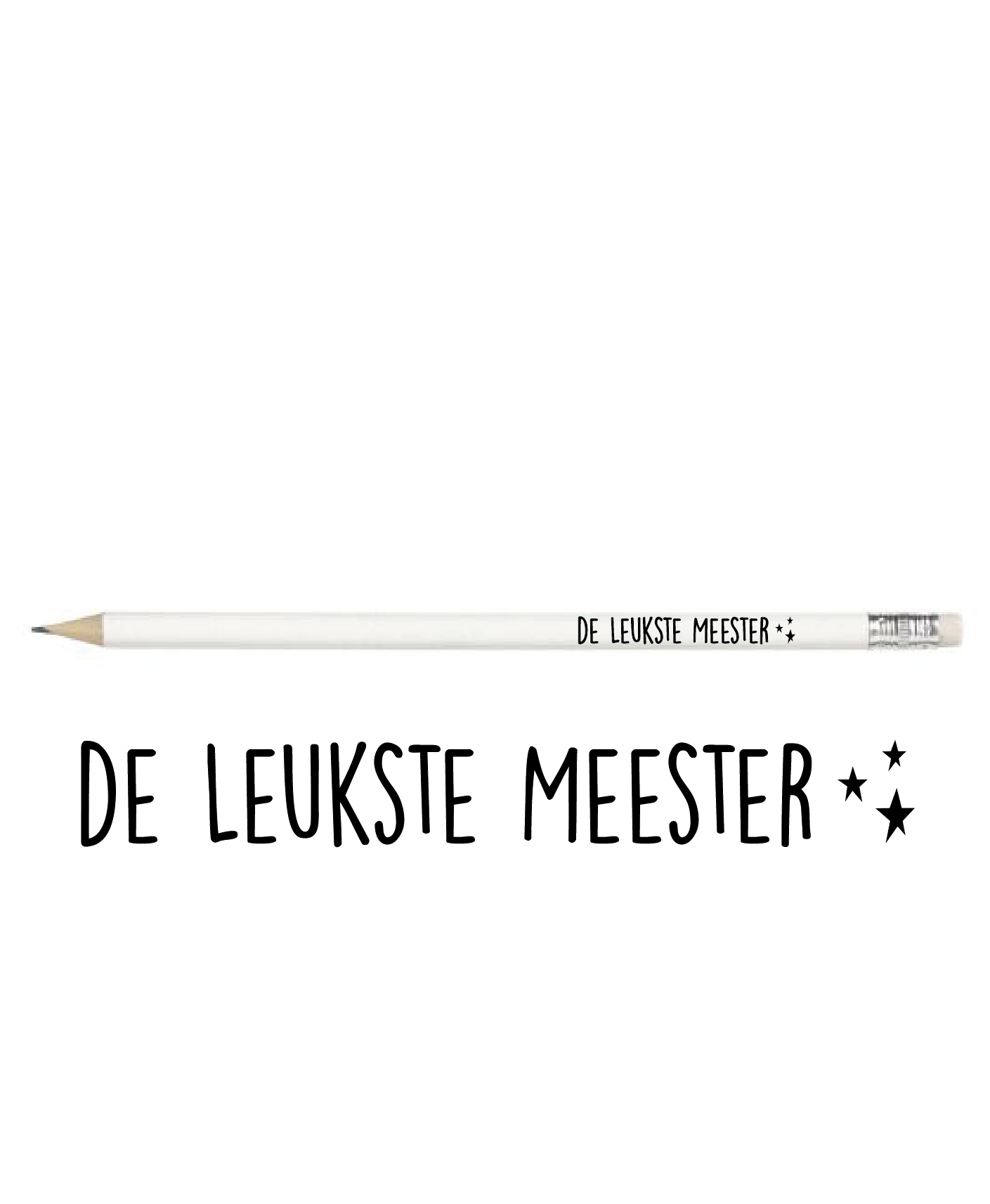 Potlood | De leukste meester, wit