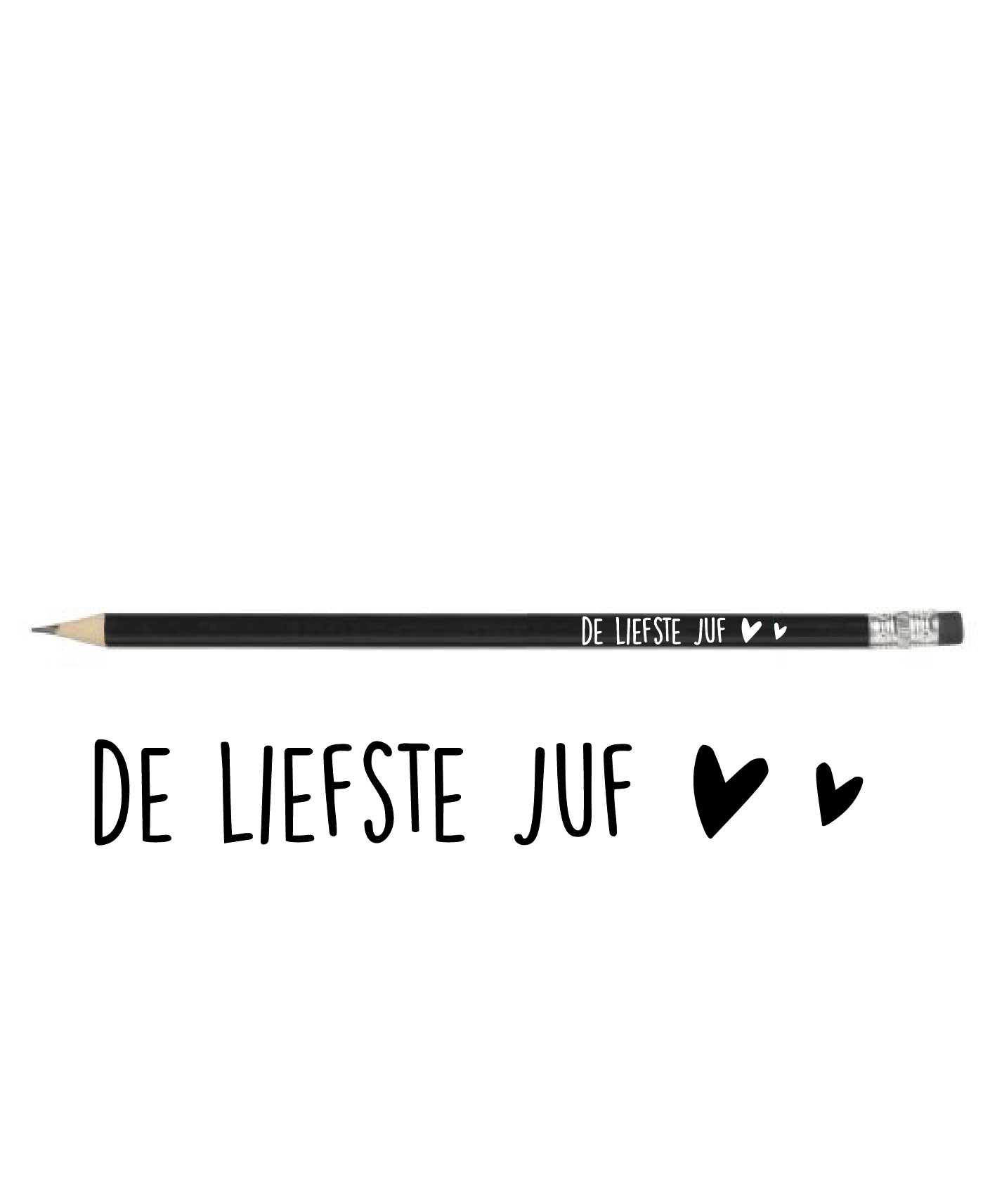 Potlood | De liefste juf, zwart