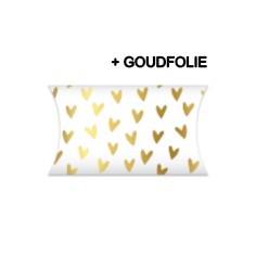 Gondeldoosje - Hartjes voor jou wit/goud (19x3x11cm)