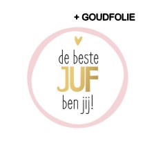 Sticker D40mm - De beste juf ben jij