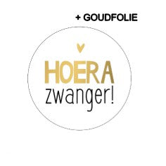 Stickers D40mm - Hoera zwanger!