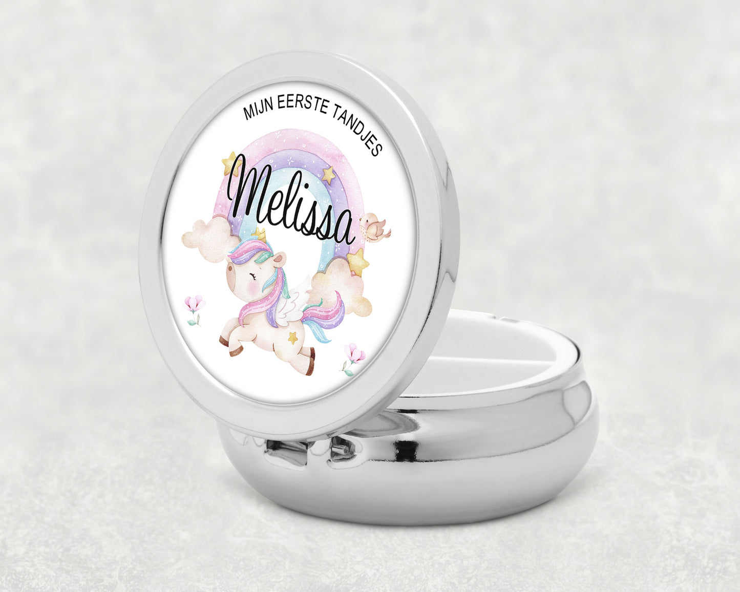 Tandendoosje met naam | Unicorn