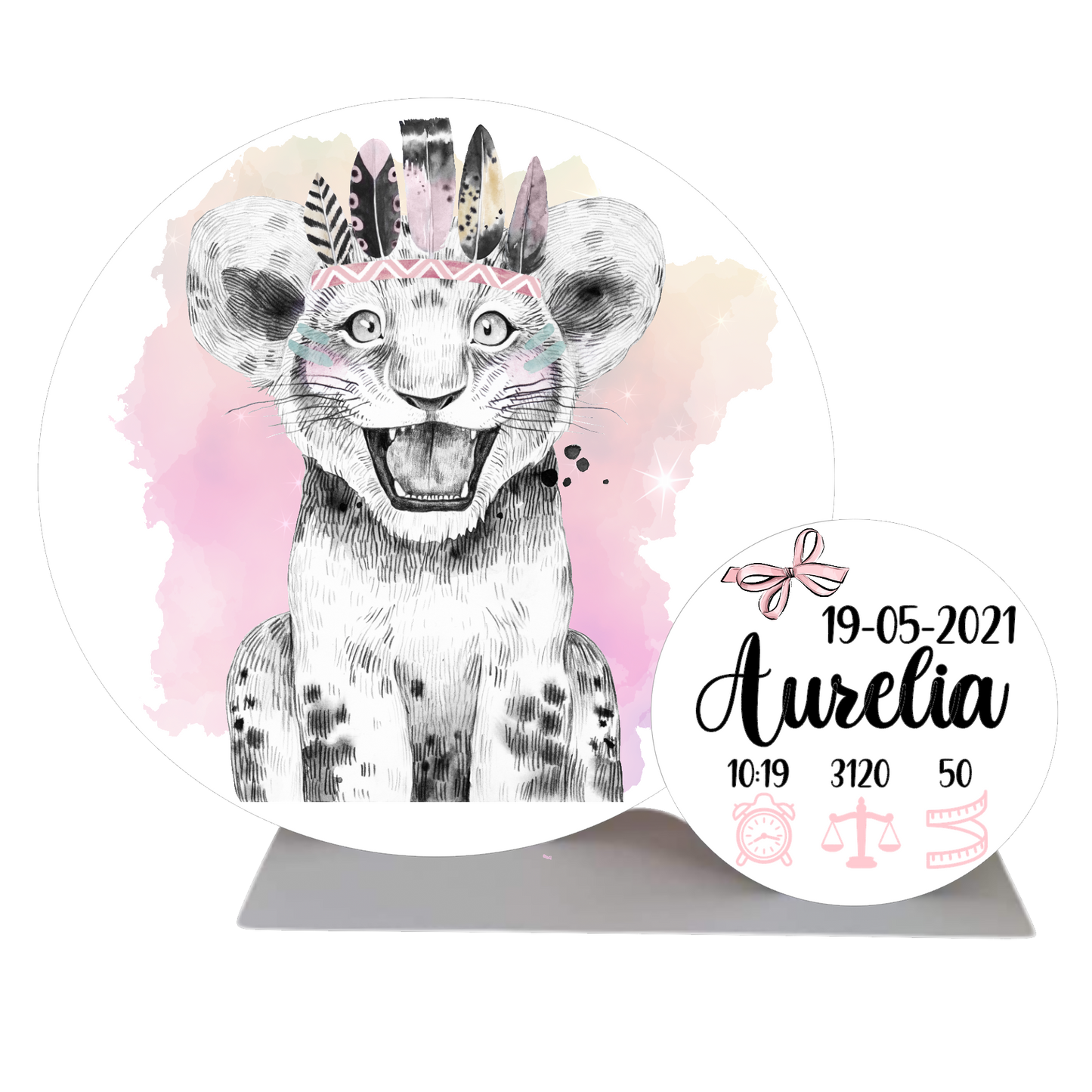 Geboorte standaard | Lion pink