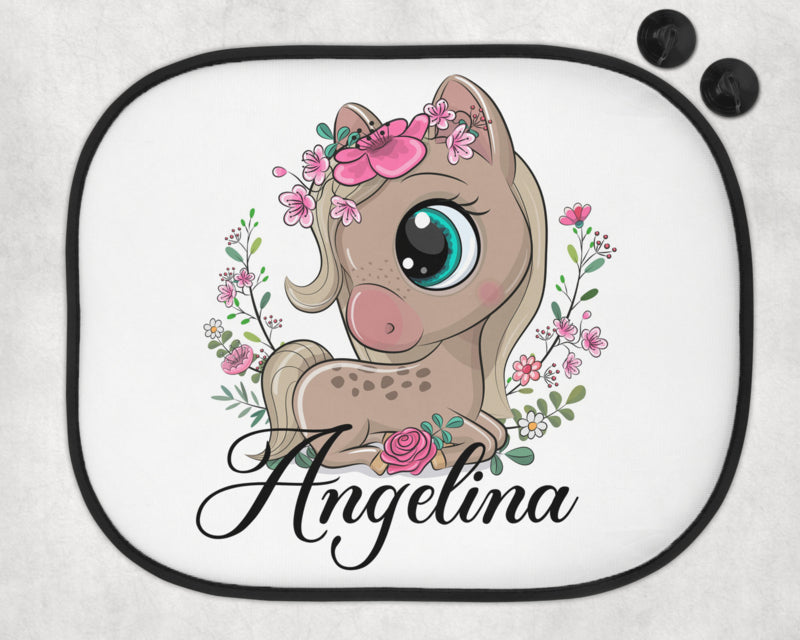 Auto Zonnescherm met naam | Paardje