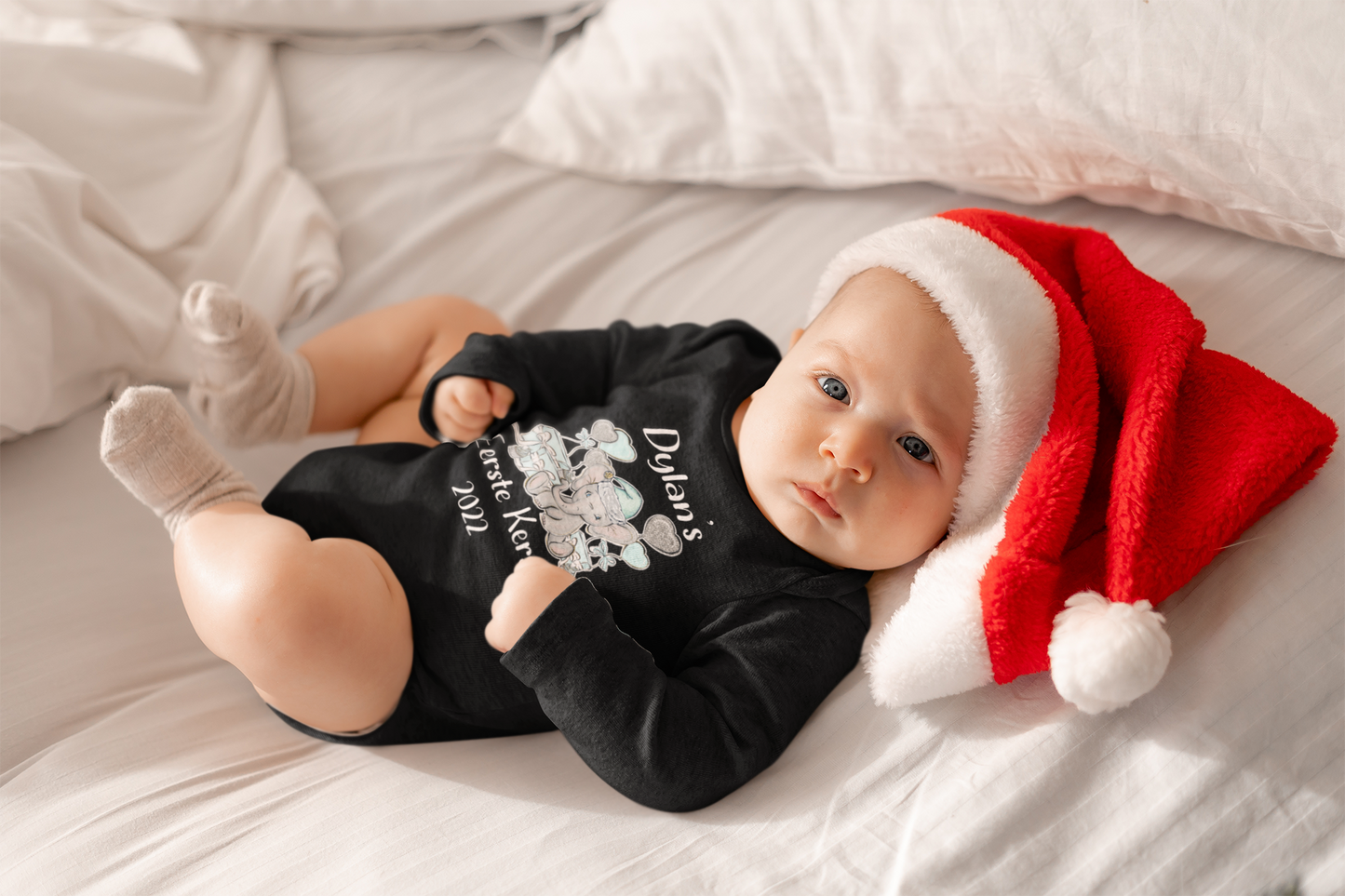 Romper eerste kerst | Olifantje blauw