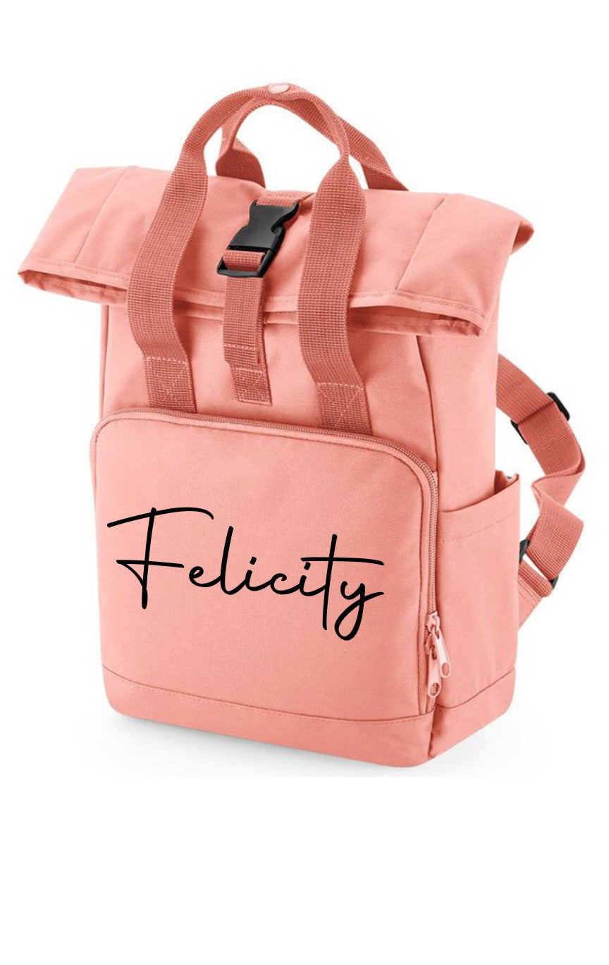 Roll top backpack mini | Blush pink