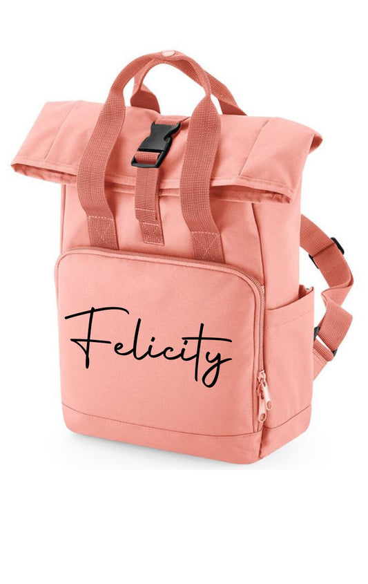 Roll top backpack mini | Blush pink
