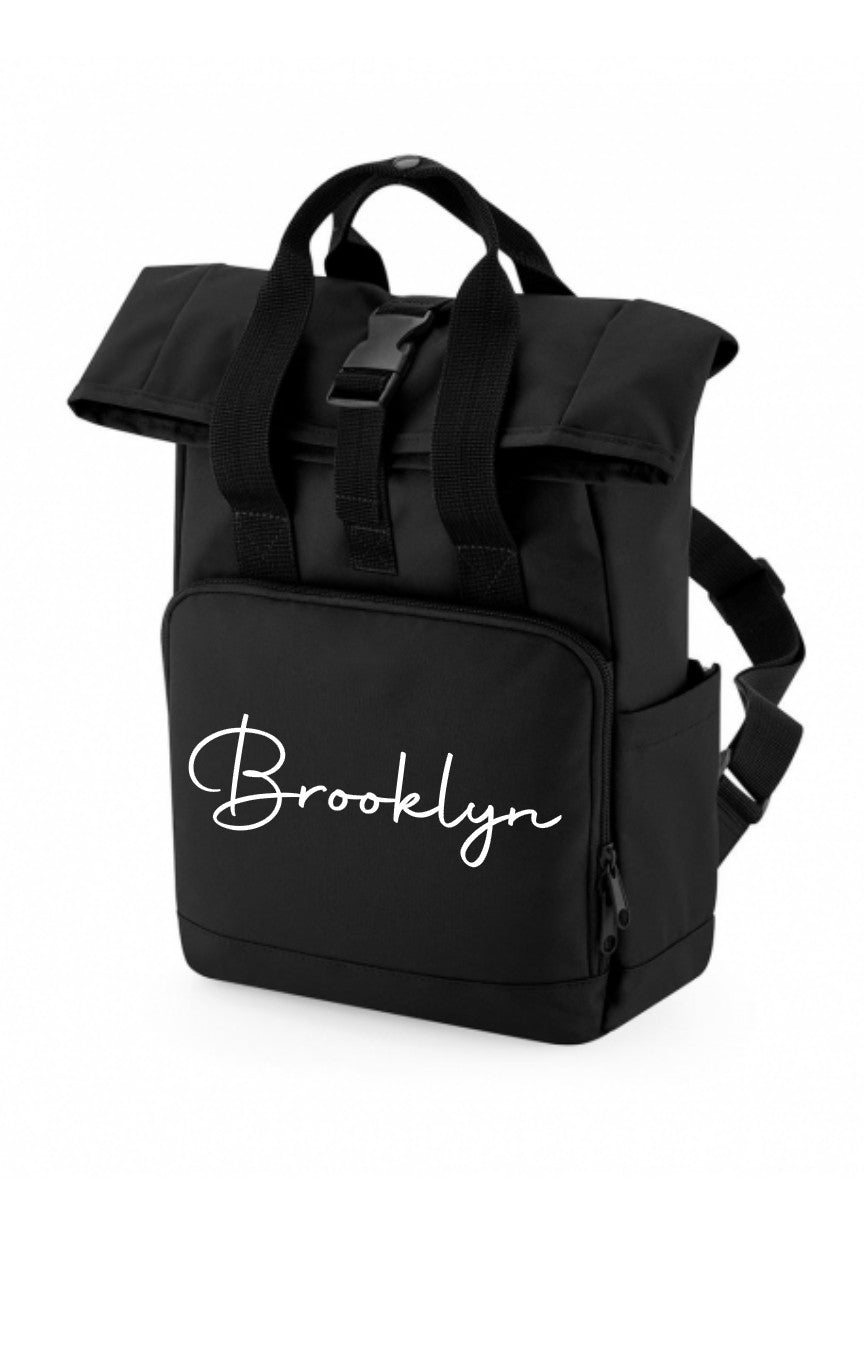Roll top backpack mini | Black