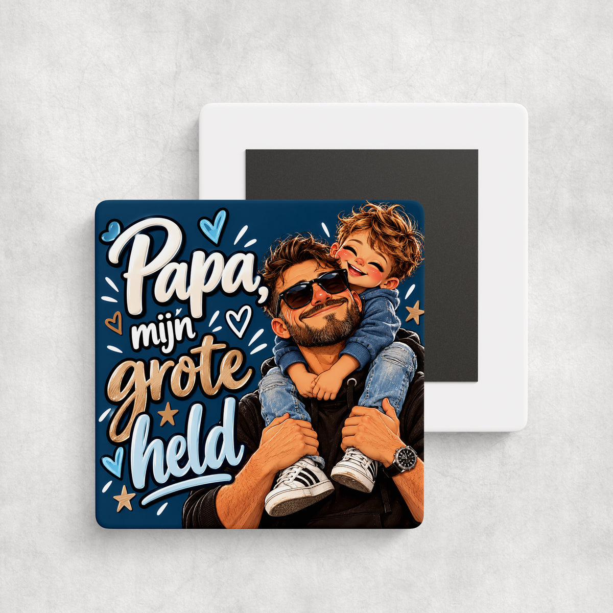 Tegelmagneet | Papa, mijn grote held