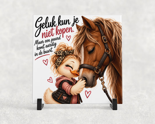 Tegeltje | Geluk kun je niet kopen – Paard