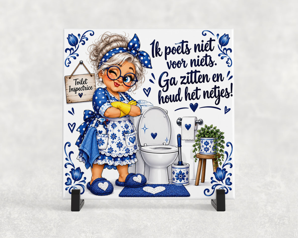 Tegeltje | Toiletinspectrice