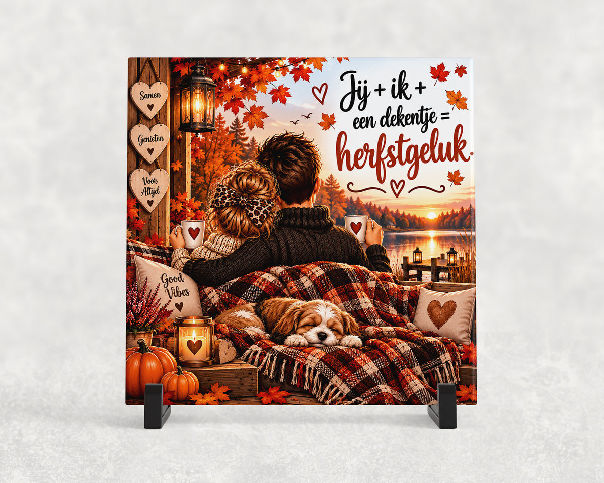 Tegeltje | Herfstgeluk samen