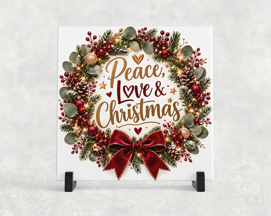 Tegeltje | Peace, Love & Christmas