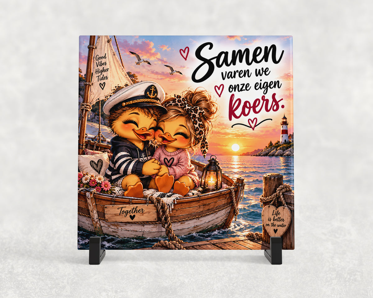 Tegeltje | Samen varen we onze eigen koers