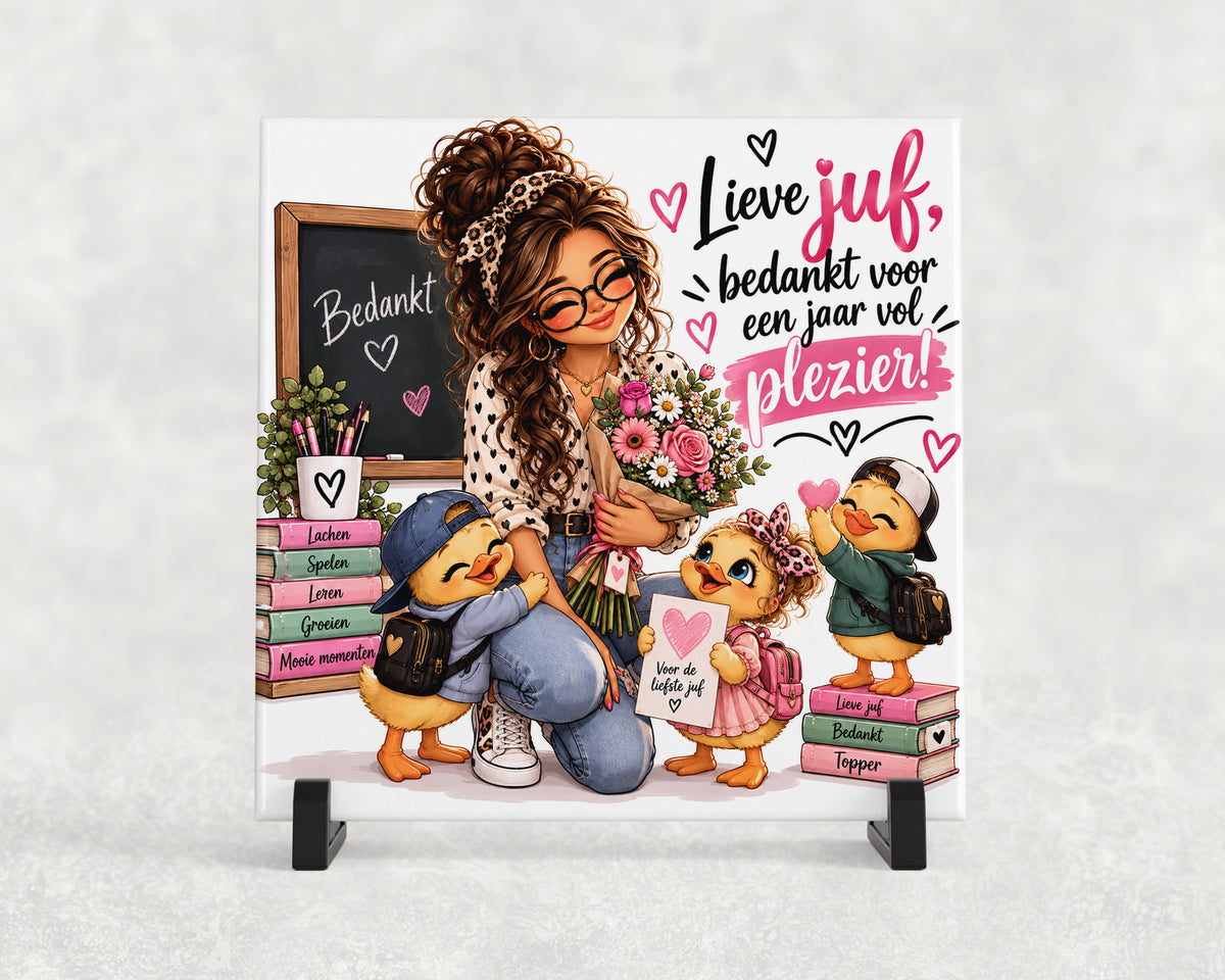 Tegeltje | Lieve juf, bedankt voor een jaar vol plezier!
