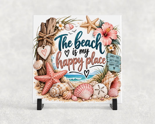 Tegeltje | The beach is my happy place
