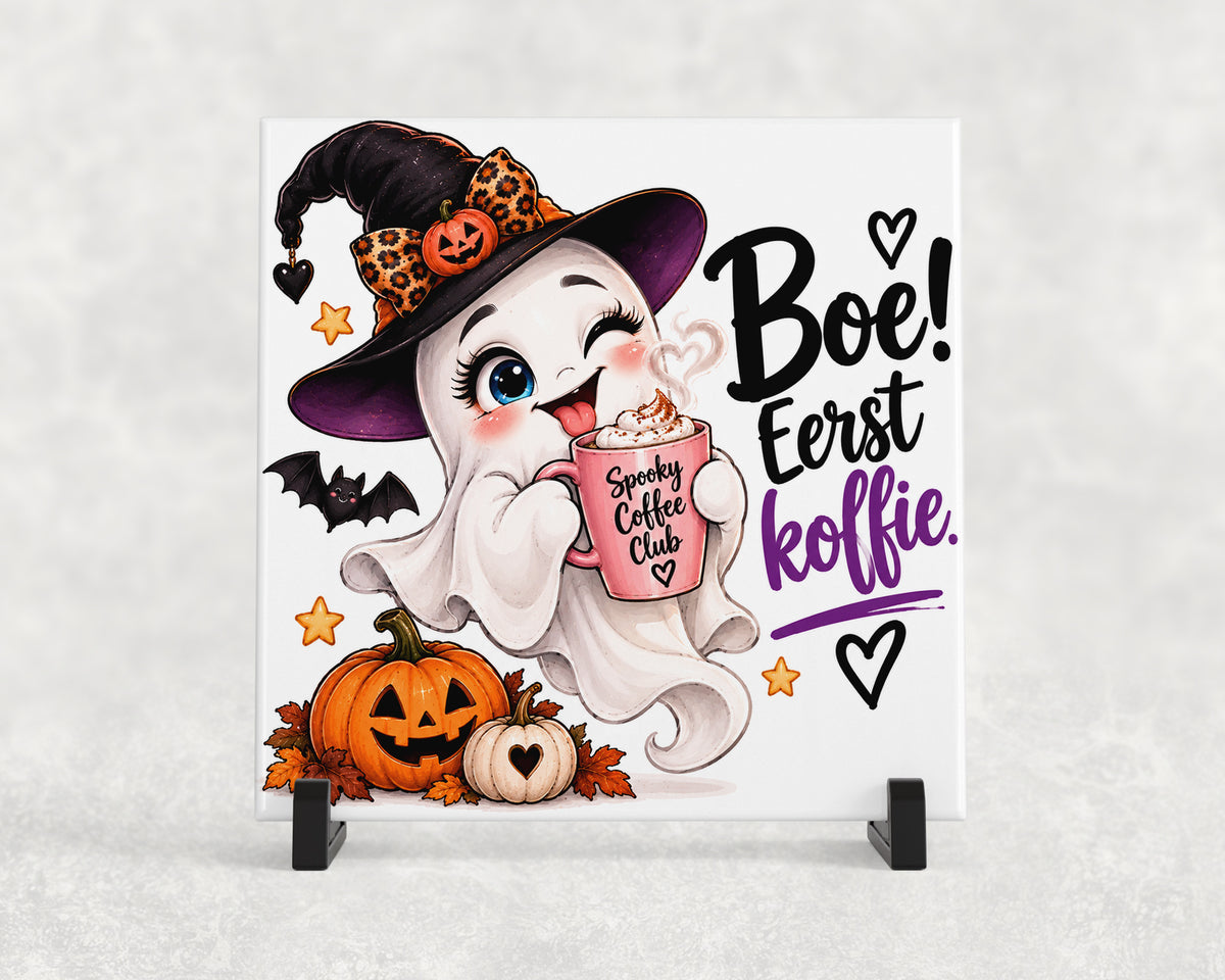 Tegeltje | Boe! Eerst koffie