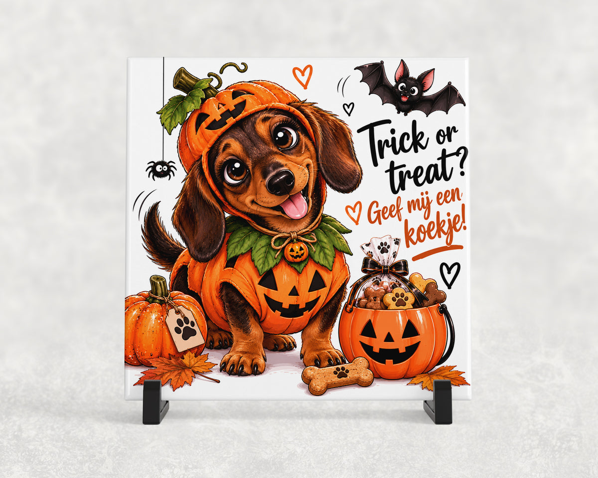 Tegeltje | Halloween – Trick or Treat? Geef mij een koekje!