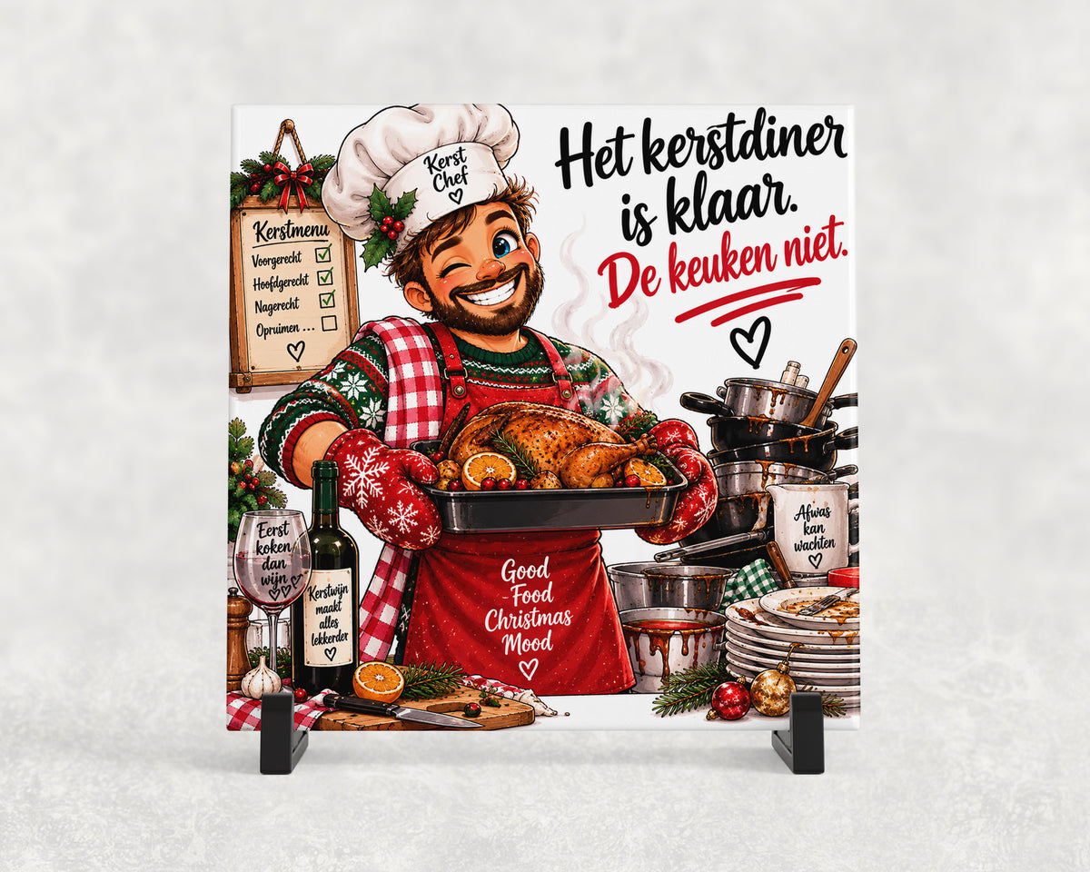 Tegeltje | Het kerstdiner is klaar. De keuken niet