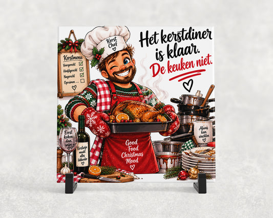 Tegeltje | Het kerstdiner is klaar. De keuken niet