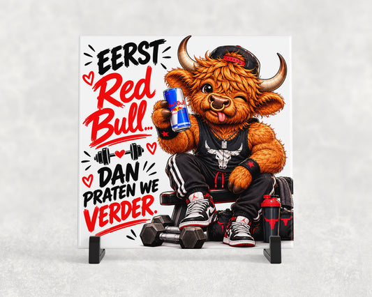 Tegeltje | Eerst Red Bull, dan praten we verder