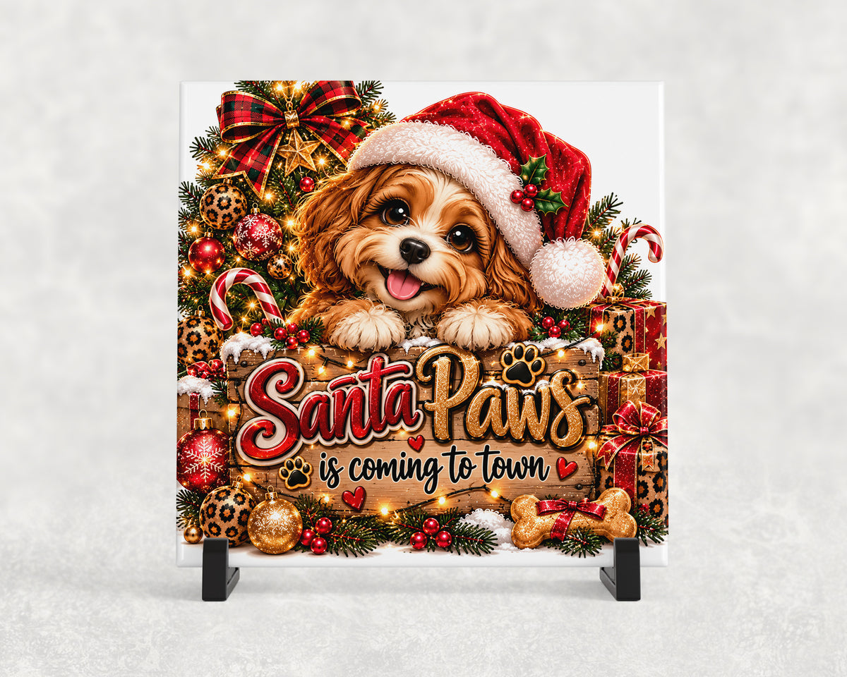Tegeltje | Santa Paws is coming to town