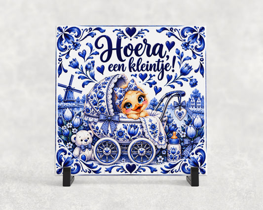 Tegeltje | Hoera, een kleintje! – Delfts Blauw