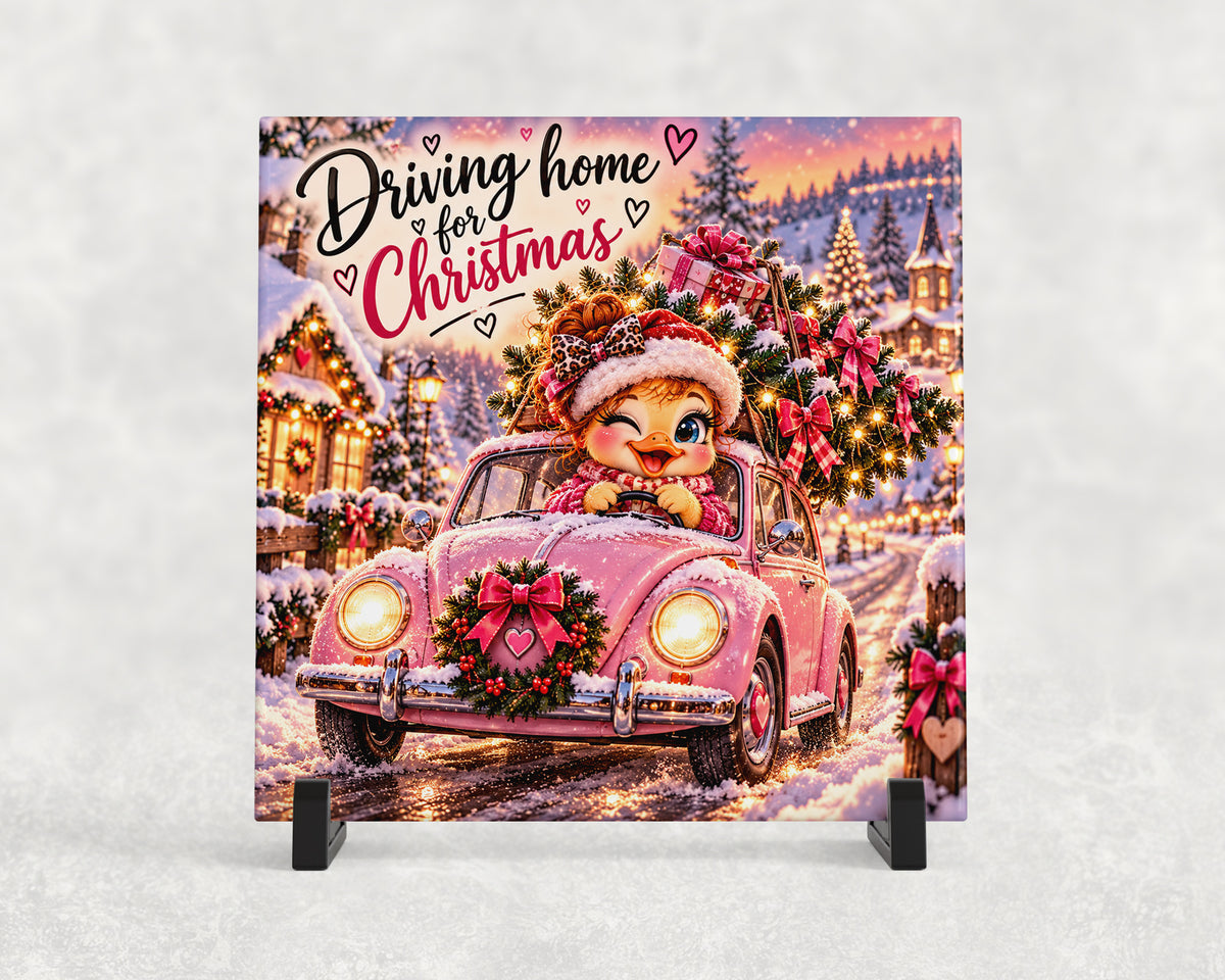 Tegeltje | Driving Home for Christmas – Kersteendje
