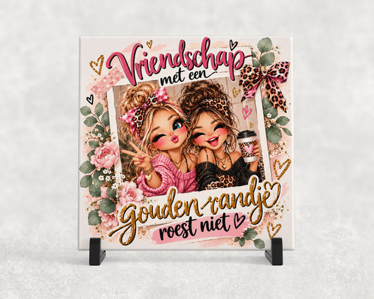 Tegeltje | Vriendschap met een gouden randje