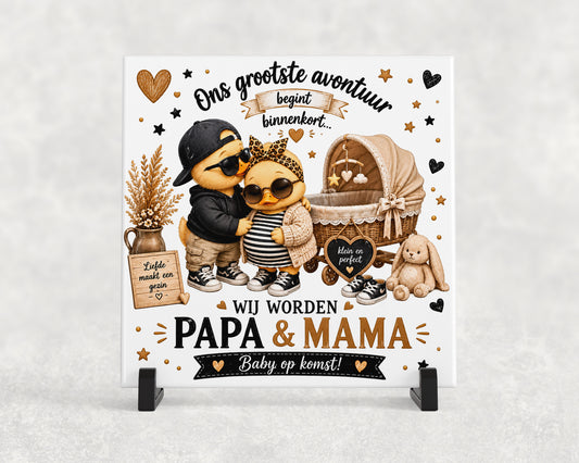 Tegeltje | Wij worden papa & mama – Baby op komst
