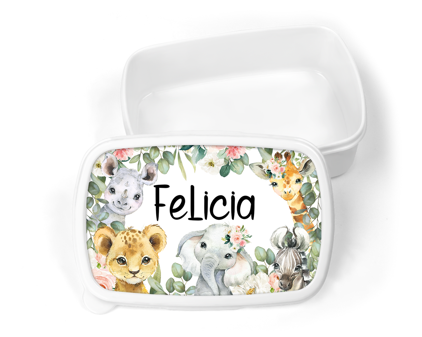 Lunchbox | Safari dieren met bloemen