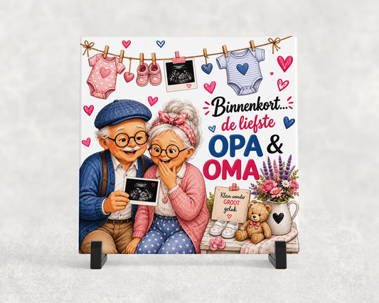 Tegeltje | Binnenkort de liefste opa & oma
