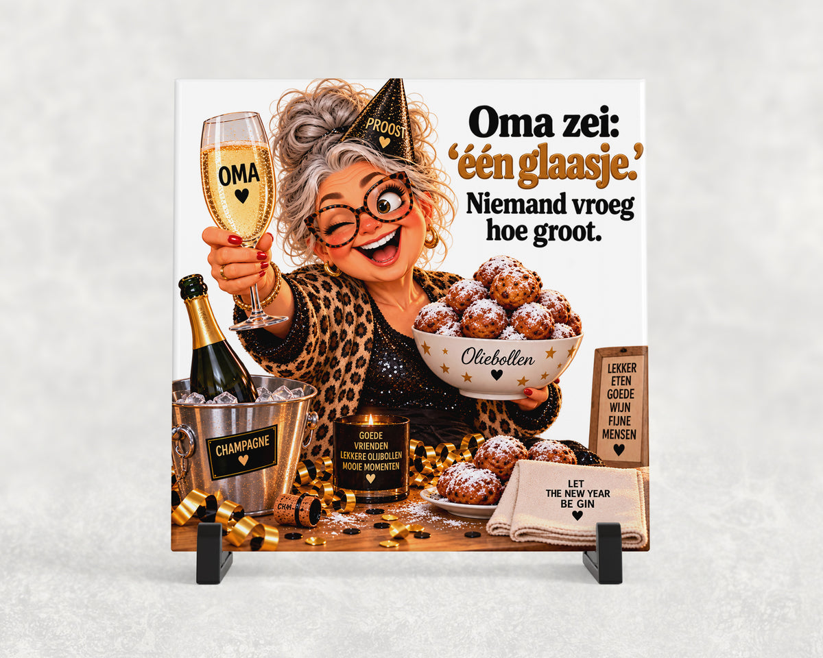 Tegeltje | Oma – Eén glaasje