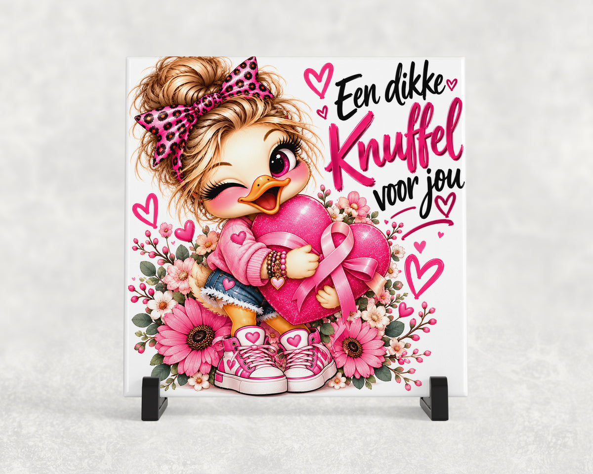 Tegeltje | Een Dikke Knuffel Voor Jou – Pink Ribbon
