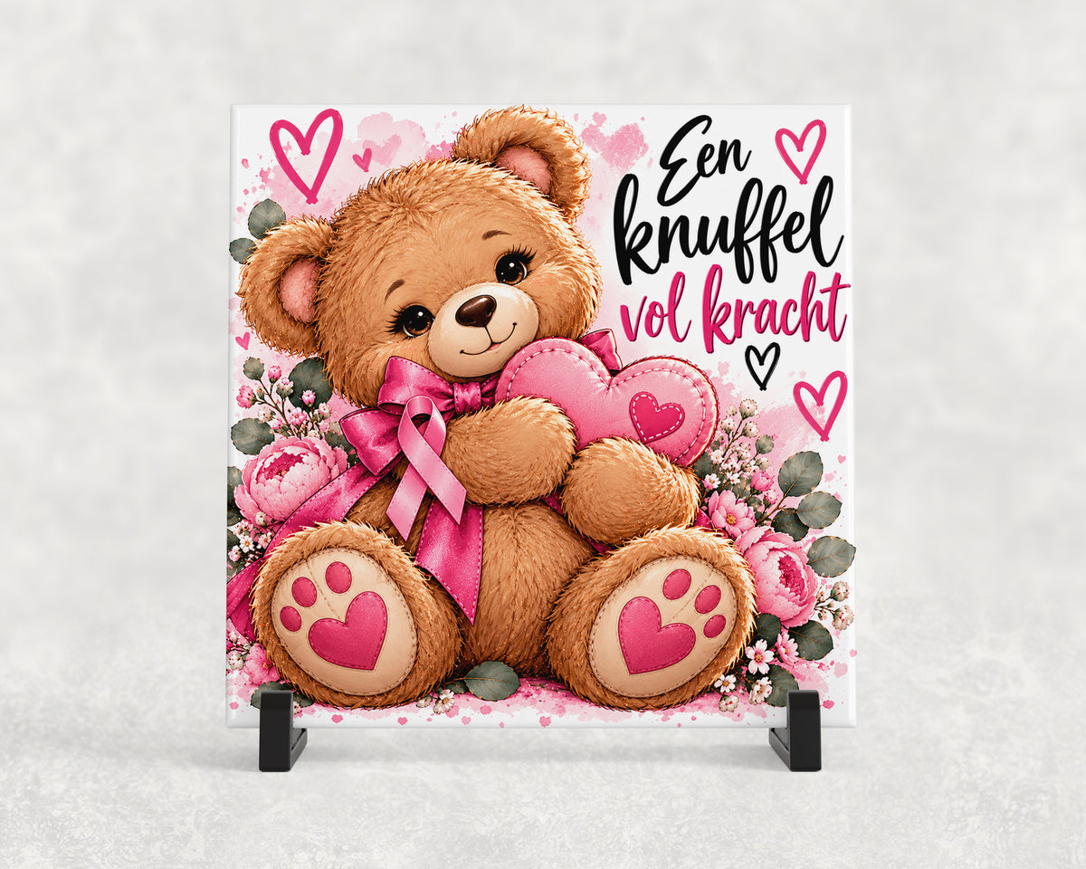 Tegeltje | Een Knuffel Vol Kracht – Pink Ribbon