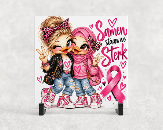 Tegeltje | Samen Staan We Sterk – Pink Ribbon