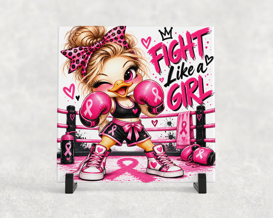 Tegeltje | Fight Like a Girl – Pink Ribbon