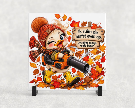 Tegeltje | Ik ruim de herfst even op